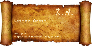 Ketter Anett névjegykártya